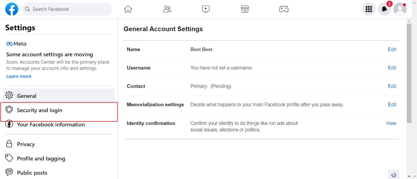 Settings Privacy Facebook/ change facebook password 